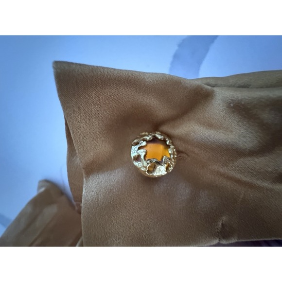 Saint Laurent Rive Gauche vintage Mustard silk blouse top YSL Size 42 France - Picture 6 of 8